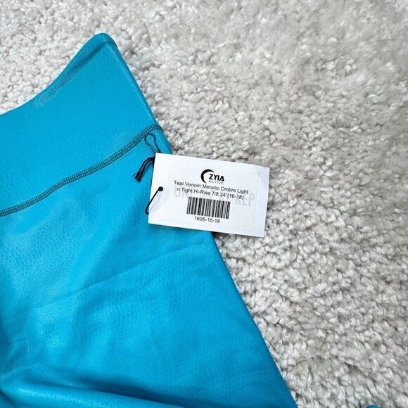 Zyia Teal Venom Metallic Ombre Light N Tight Hi Rise Legging - Picture 7 of 13